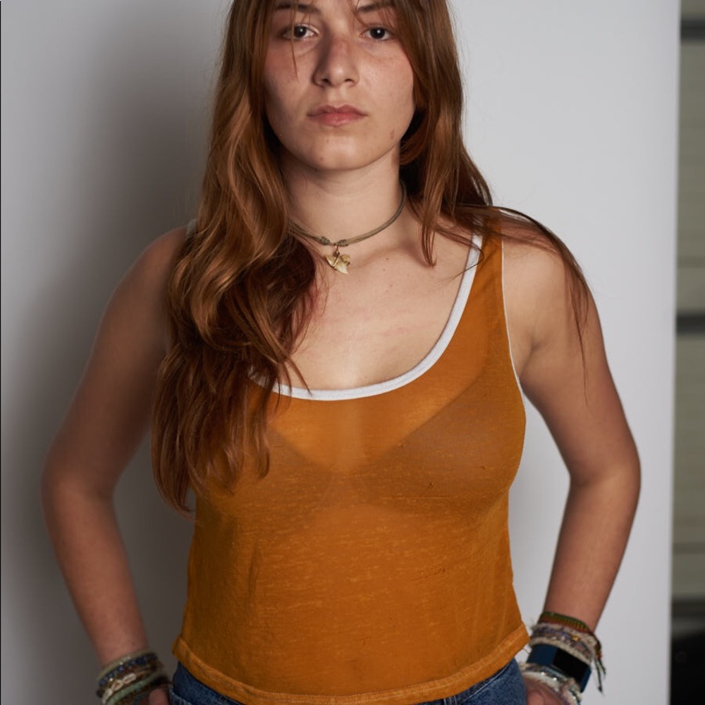 Forever 21 mustard yellow crop top